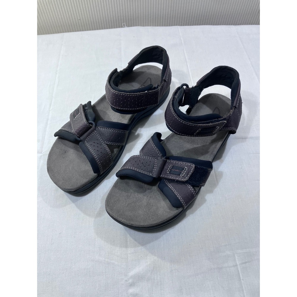 Clarks Mens Leather Adjustable Strap‎ Sandals Dark Brown Size 10M